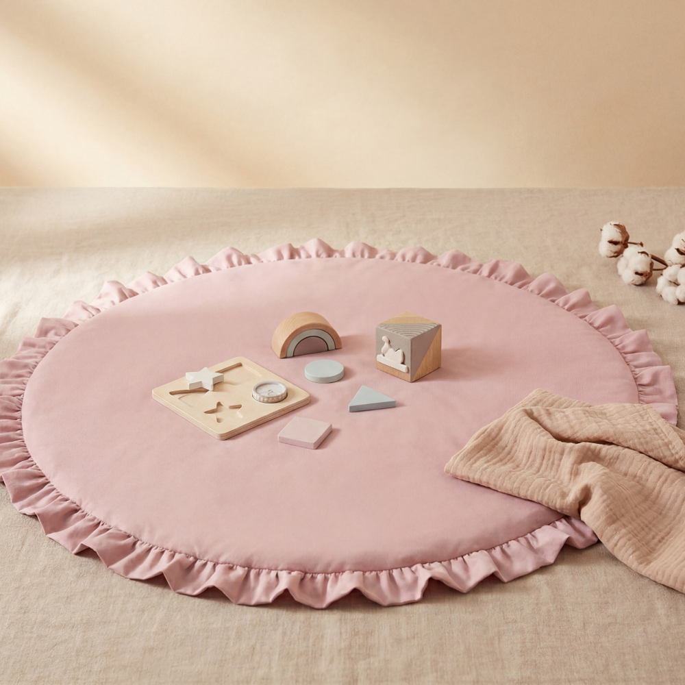 Tapis éveil rond coton Doucenest — vue détail