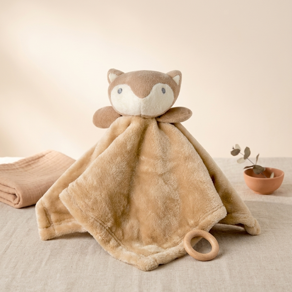 Doudou plat peluche bébé Doucenest — vue lifestyle