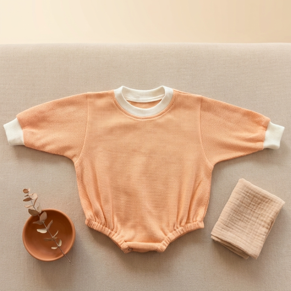 Body naissance coton gaufré Doucenest — vue lifestyle