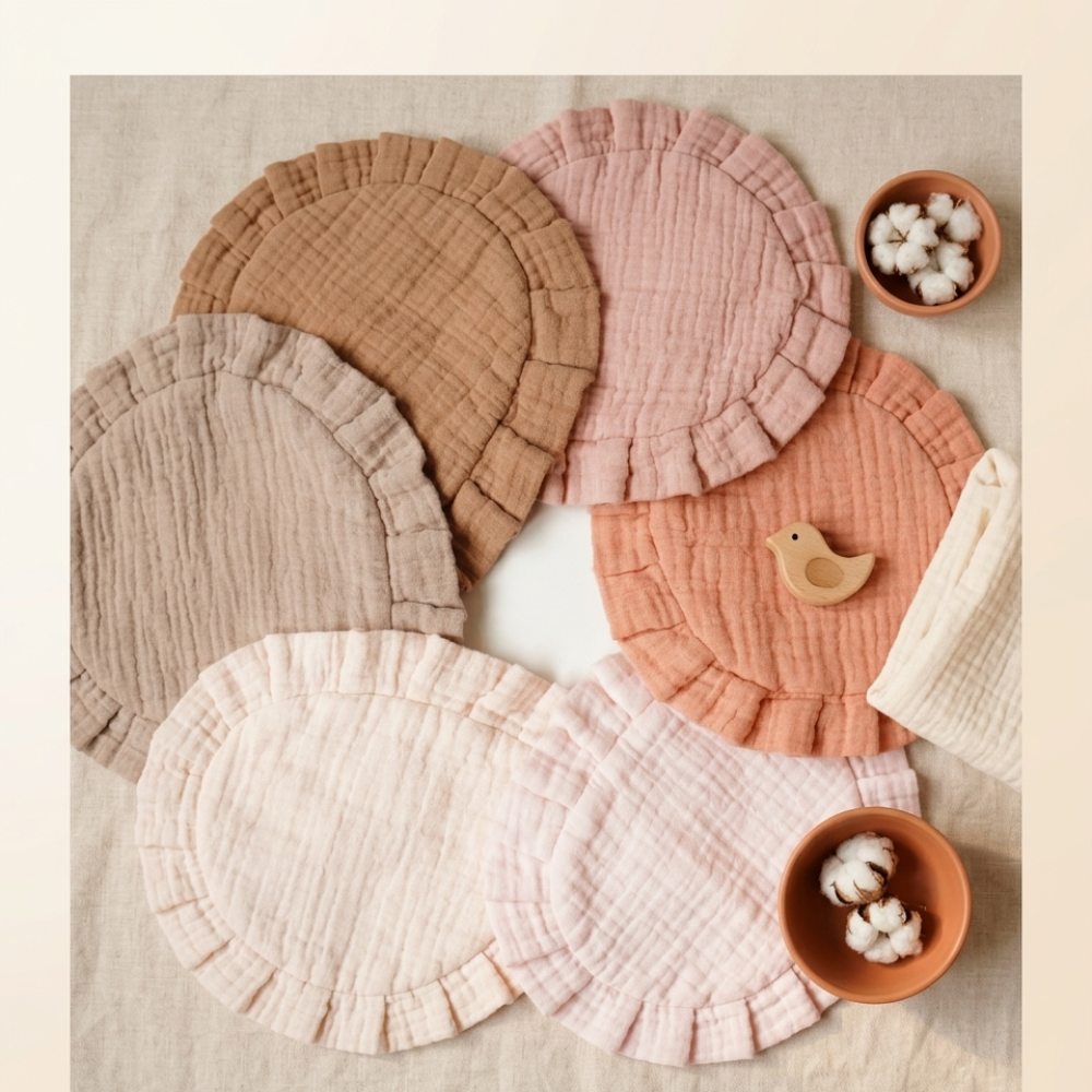 Bavoir bandana bébé coton Doucenest — vue lifestyle