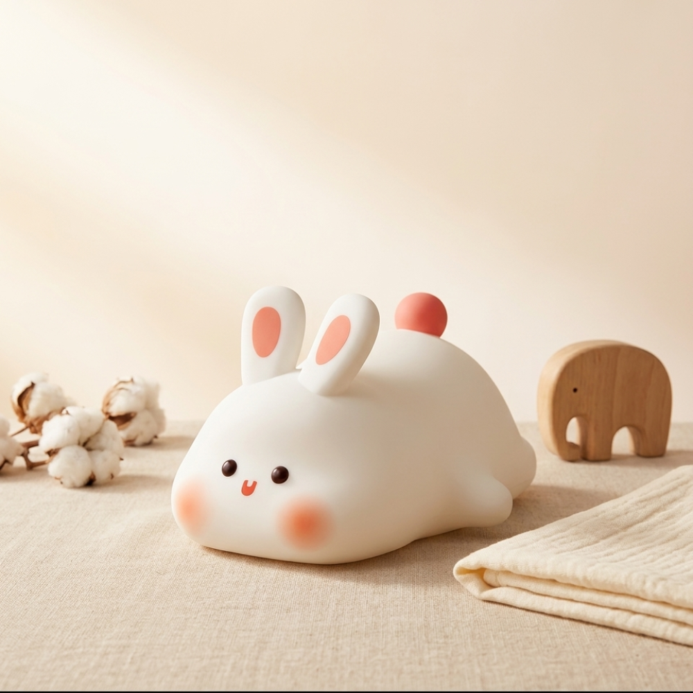 Veilleuse lapin LED silicone Doucenest — vue détail