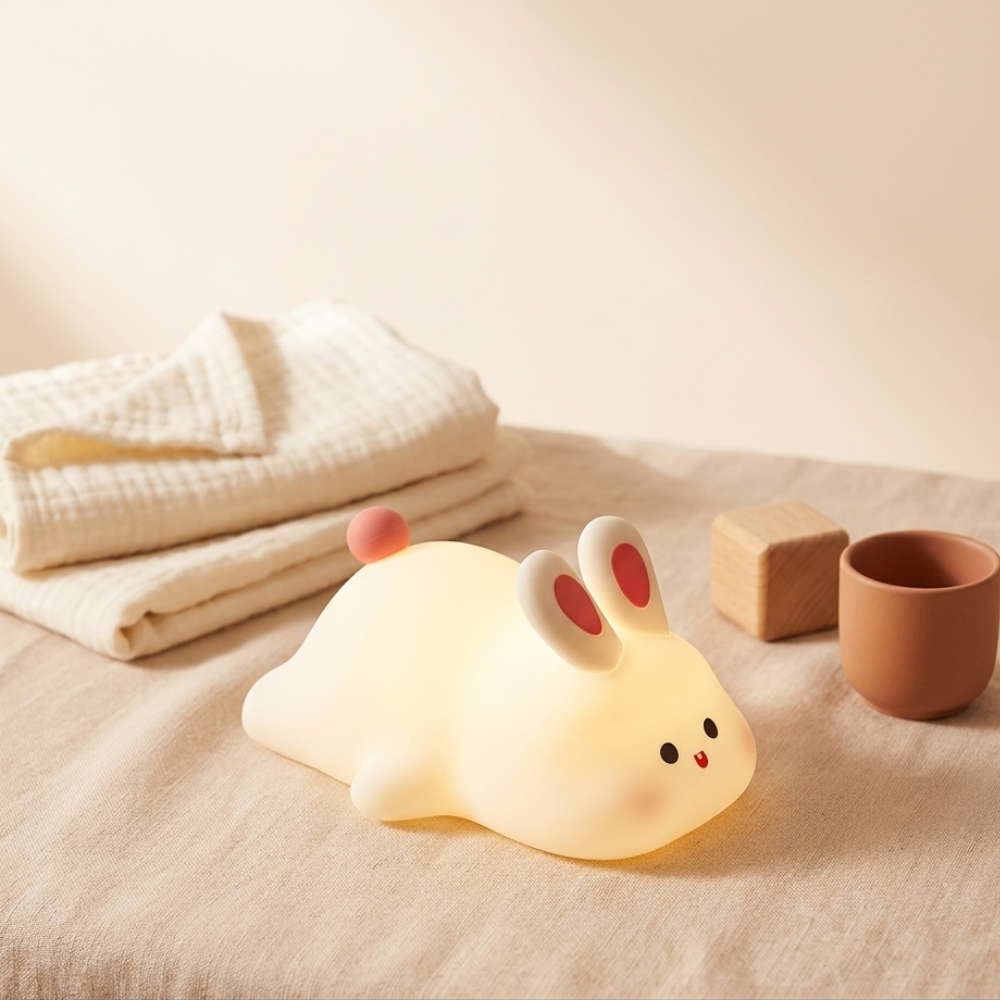 Veilleuse lapin LED silicone Doucenest — vue lifestyle