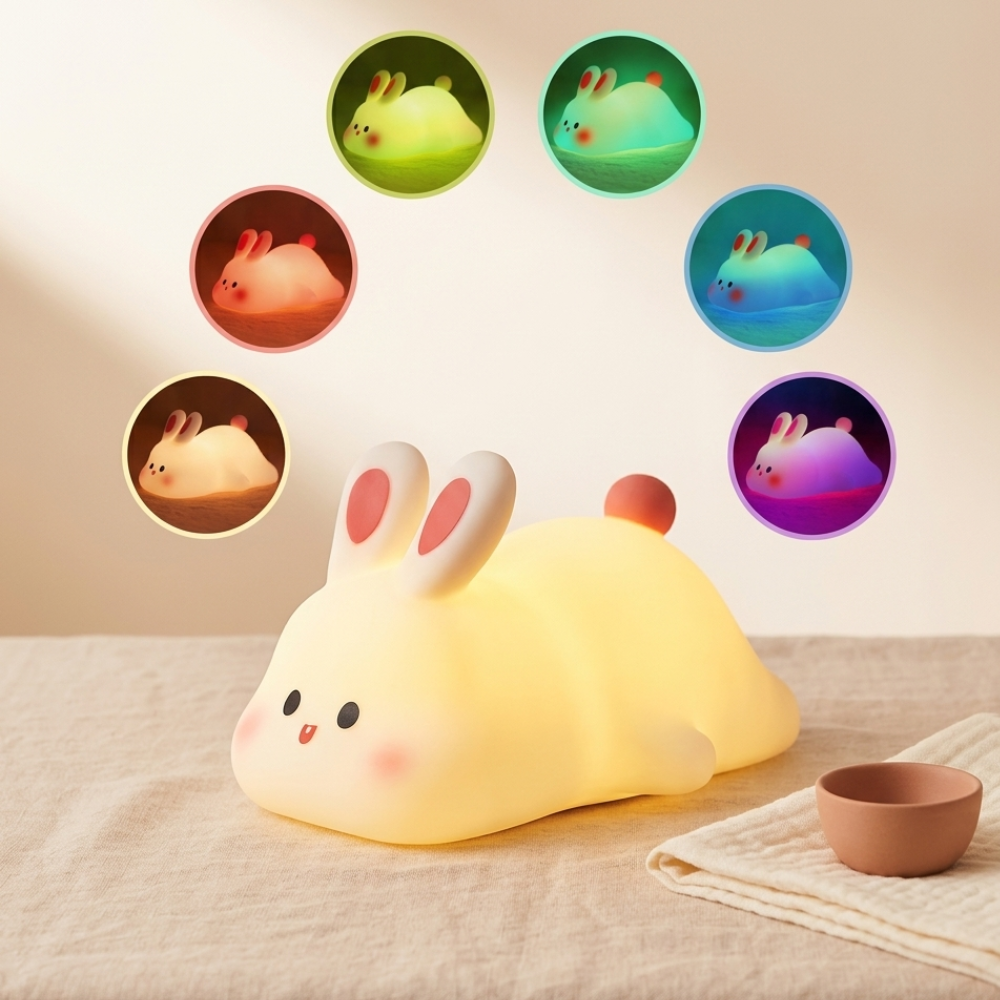 Veilleuse lapin LED silicone Doucenest — vue dos