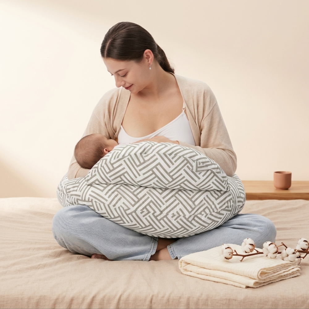 Coussin allaitement ergonomique Doucenest — vue lifestyle
