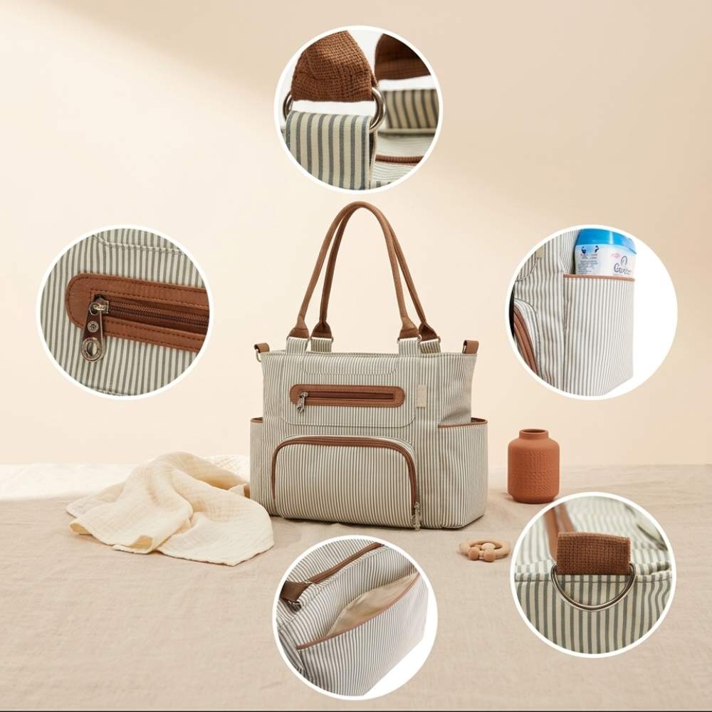 Sac à langer grande capacité 6 pièces Doucenest — compartiments organisés