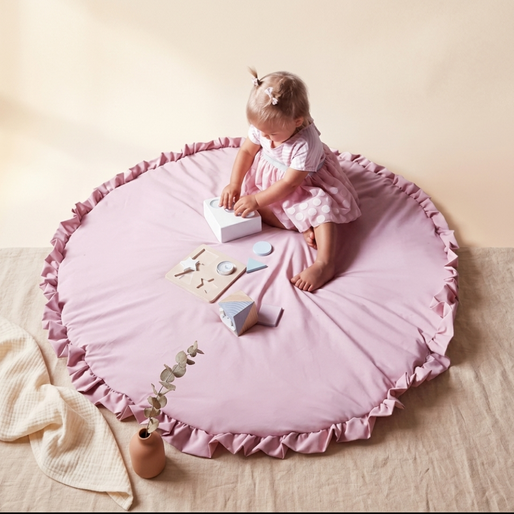 Tapis éveil rond coton Doucenest — vue dos