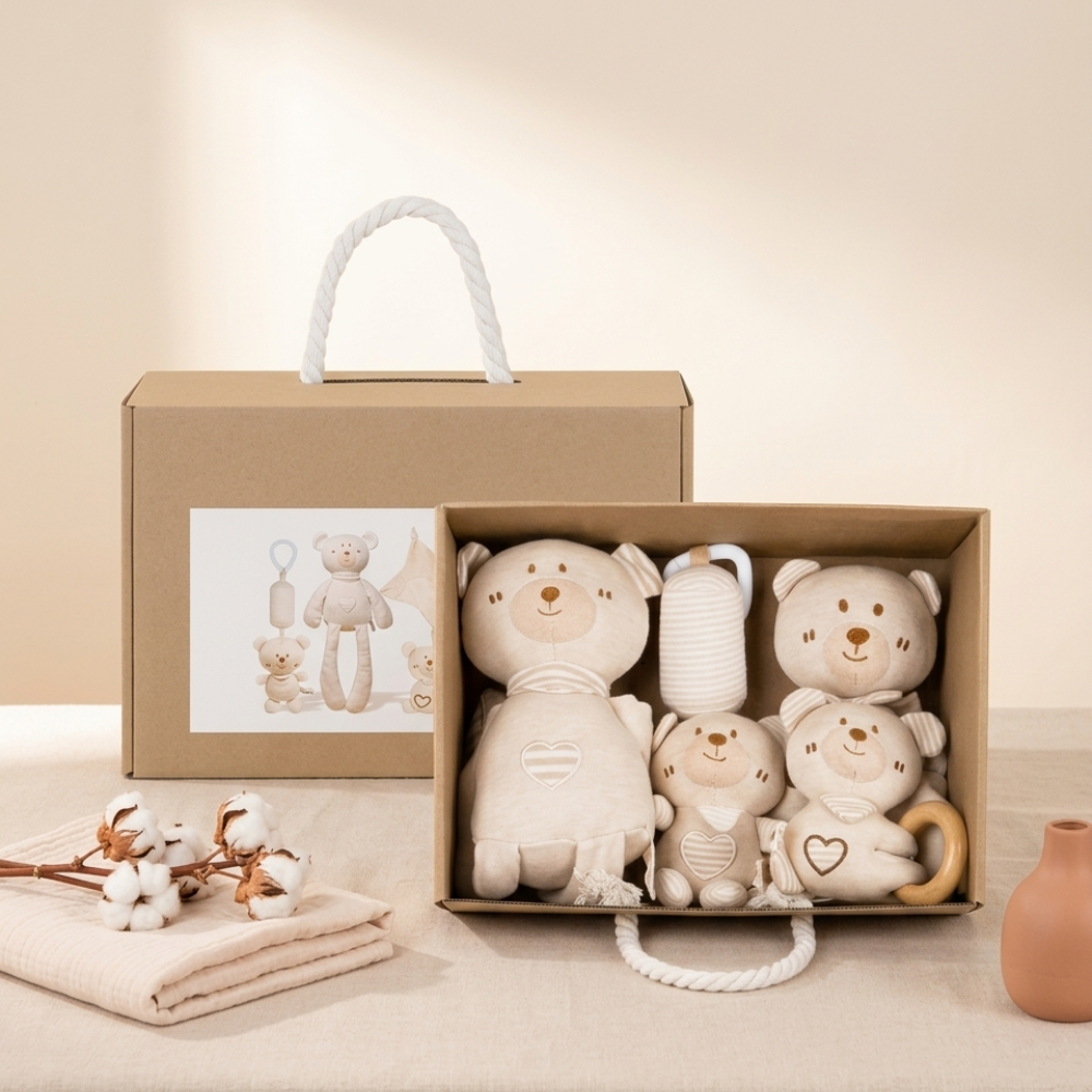 Doudou plat peluche tendresse Doucenest — vue lifestyle