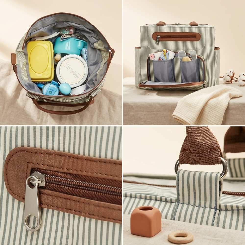 Sac à langer grande capacité 6 pièces Doucenest — détail matière